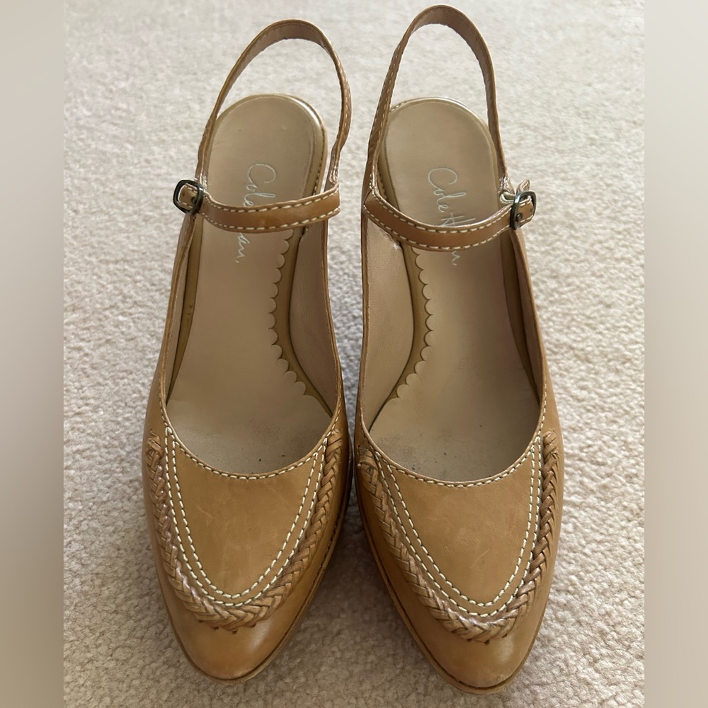 Cole Haan Women's Brenna Maryjane Wedge Slingbacks - Size 8.5